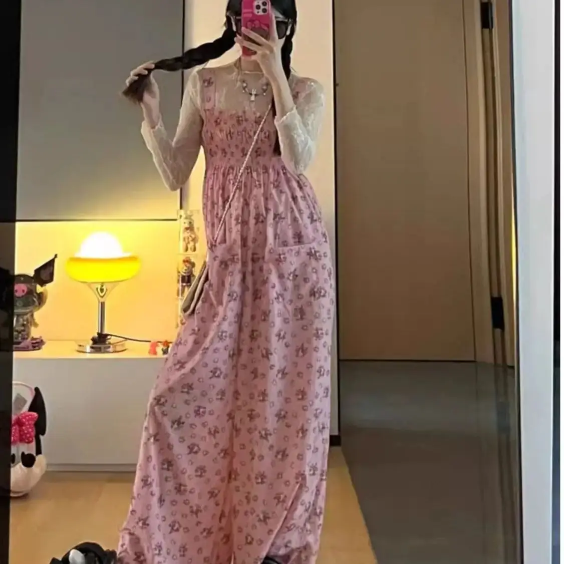 Braces Trousers Dopamine Pink Floral Fashion Women'S 2024 New Oversize Wide-Leg Casual Floor Mopping Pants Summer
Braces Trousers Dopamine Pink Floral Fashion Women'S 2024 New Oversize Wide-Leg Casual Floor Mopping Pants Summer