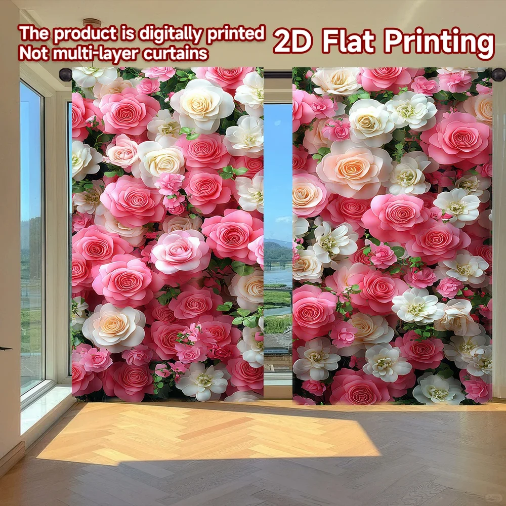 2D flat printing 2pcs Party Curtain Valentine's Day Roses Digital Printed Polyester Drapes Festive Holiday Use for Bedroom
2D flat printing 2pcs Party Curtain Valentine's Day Roses Digital Printed Polyester Drapes Festive Holiday Use for Bedroom
