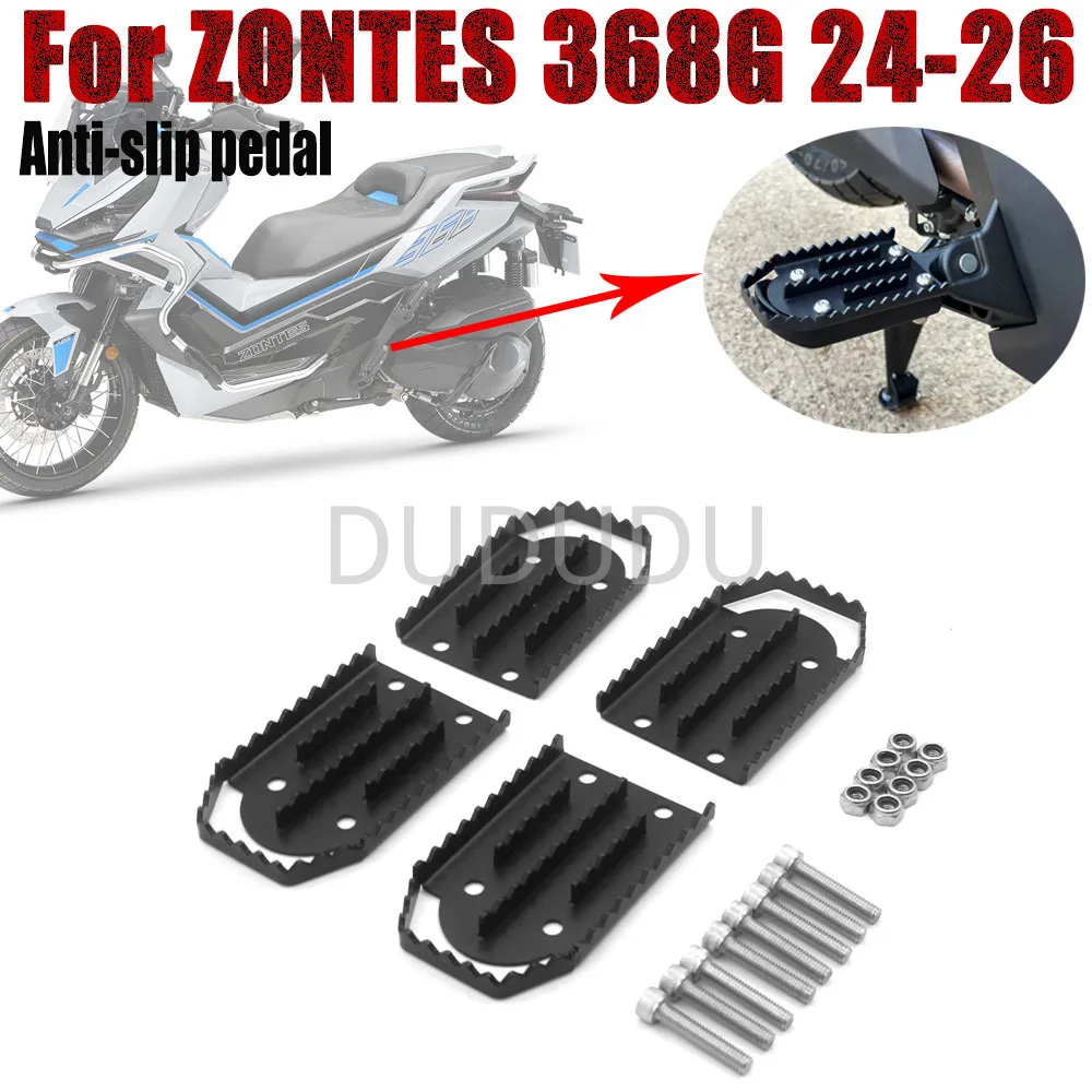 Stainless Steel Enlarged Footpegs Models Anti Slip Wear Resistant Center Mounted ADV Footrests For Zontes 368G 2024 2025 2026
Stainless Steel Enlarged Footpegs Models Anti Slip Wear Resistant Center Mounted ADV Footrests For Zontes 368G 2024 2025 2026