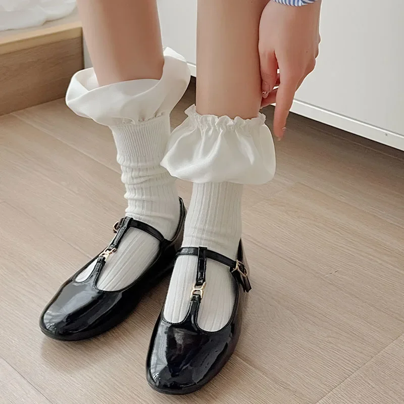 Ruffle Socks Women Sweet Girls Lolita Kawaii Cute Princess Socks French Style Knitted Cotton Solid Color Black White Long Socks
Ruffle Socks Women Sweet Girls Lolita Kawaii Cute Princess Socks French Style Knitted Cotton Solid Color Black White Long Socks