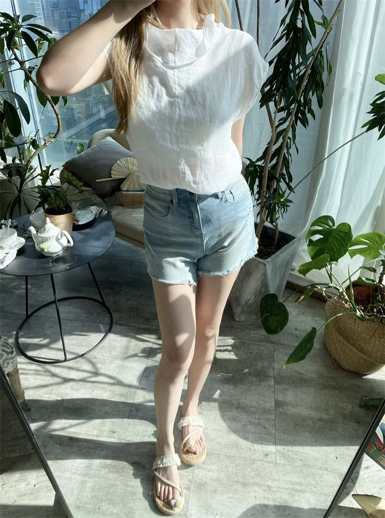 Susan Faion High Ne ort Sve Transparent Linen irt Sli Simple Versatile White Color Blo Commute Sle Women's...
Susan Faion High Ne ort Sve Transparent Linen irt Sli Simple Versatile White Color Blo Commute Sle Women's...