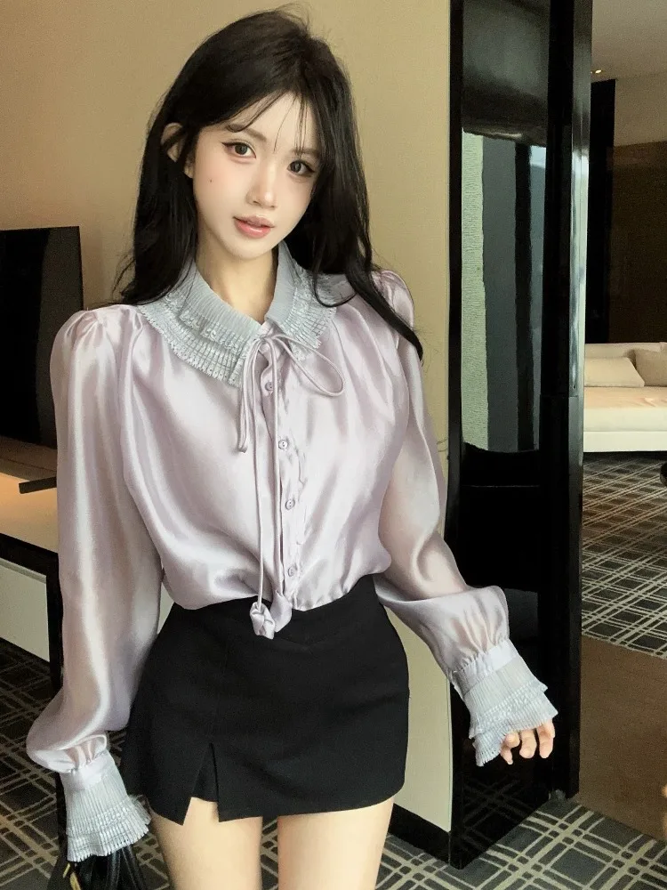 Early Spring New Style Women's Lace Collar Shirt Fashionable Inner Wear Base Layer Outerwear Standard Fit Knitted Long Sleeve
Early Spring New Style Women's Lace Collar Shirt Fashionable Inner Wear Base Layer Outerwear Standard Fit Knitted Long Sleeve