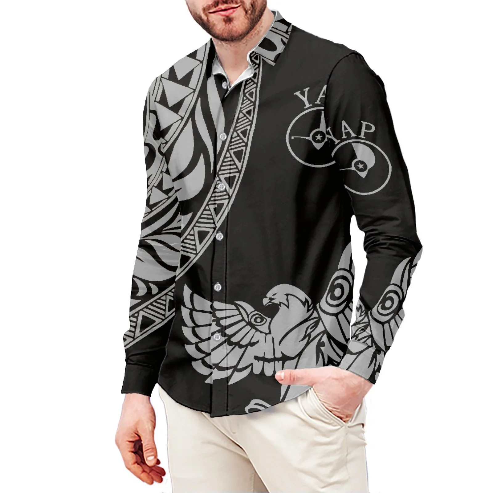 Eagle Tribe Polynesian Style Fashionable Men's Shirt Stand-Up Collar Shirt 6XL Slim Long Sleeve Men's Shirt Men's Clothing
Eagle Tribe Polynesian Style Fashionable Men's Shirt Stand-Up Collar Shirt 6XL Slim Long Sleeve Men's Shirt Men's Clothing