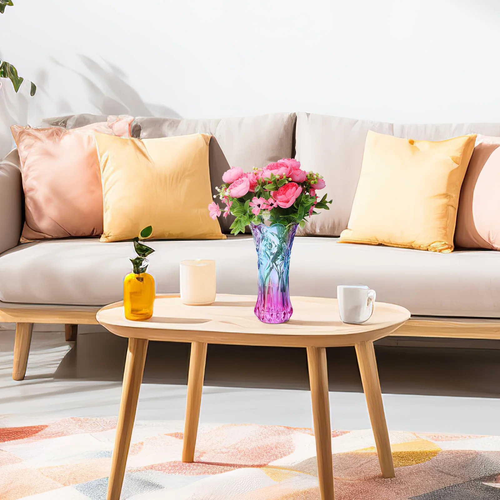 Rainbow Colorful Crystal Glass Vase Decorative Vase Desktop Flower Container for Home Office Wedding Dining Table
Rainbow Colorful Crystal Glass Vase Decorative Vase Desktop Flower Container for Home Office Wedding Dining Table