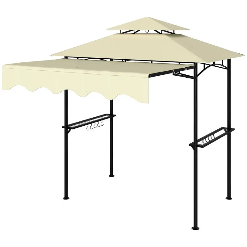 Outsunny 8' x 7.6' Outdoor Grill Gazebo, Barbecue Gazebo Shelter with Side Awning, 2 Side Shelves and 6 Hooks, Beige
Outsunny 8' x 7.6' Outdoor Grill Gazebo, Barbecue Gazebo Shelter with Side Awning, 2 Side Shelves and 6 Hooks, Beige