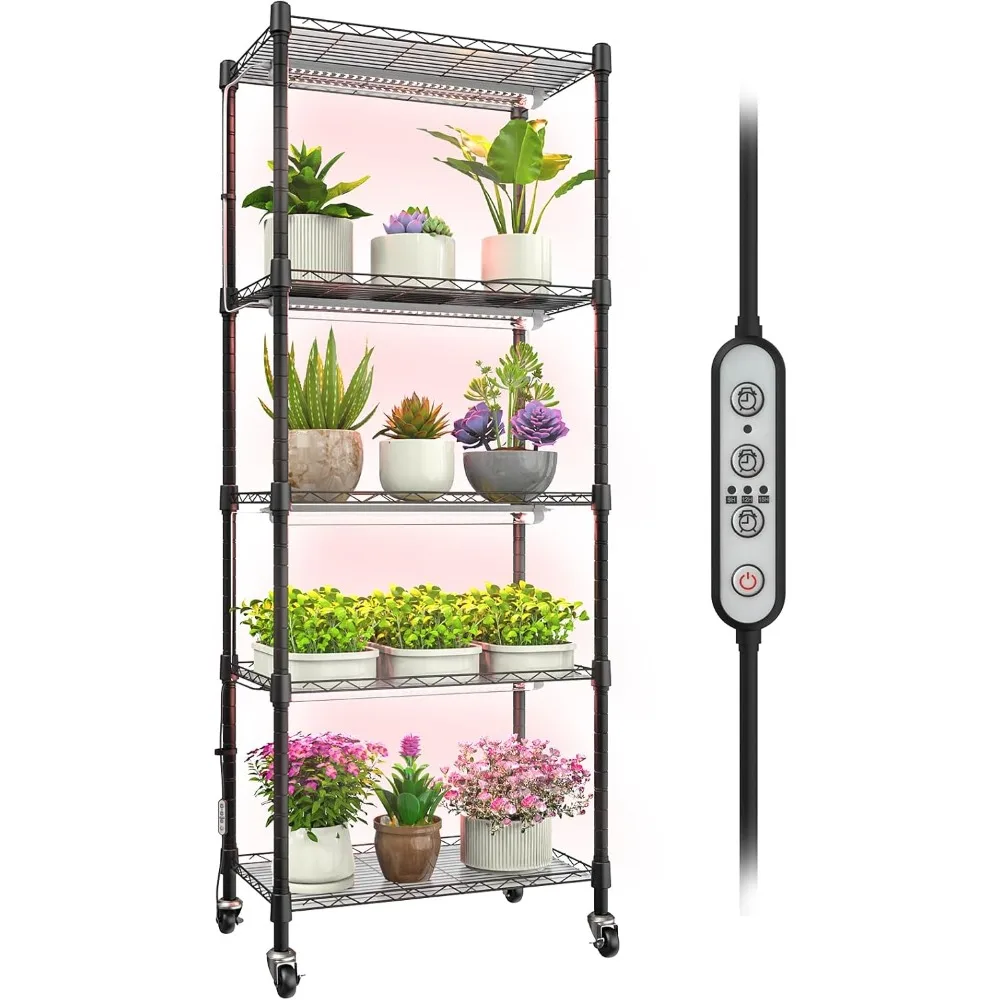 Plant shelf with grow light, 5-Tier metal Plant Stand with 4-Pack 72W Full Spectrum Grow Lights,Ladder Flower Pot Stand indoor
Plant shelf with grow light, 5-Tier metal Plant Stand with 4-Pack 72W Full Spectrum Grow Lights,Ladder Flower Pot Stand indoor