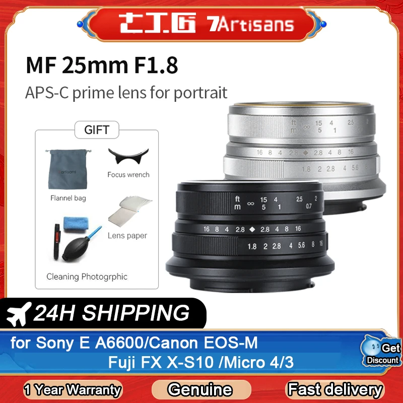 Объектив 7artisans для Фотоаппарата Sony E Mount /Fujifilm/Canon APS-C Mout Micro 4/3 A7 A7II A7R, 25 мм F1.8
Объектив 7artisans для Фотоаппарата Sony E Mount /Fujifilm/Canon APS-C Mout Micro 4/3 A7 A7II A7R, 25 мм F1.8