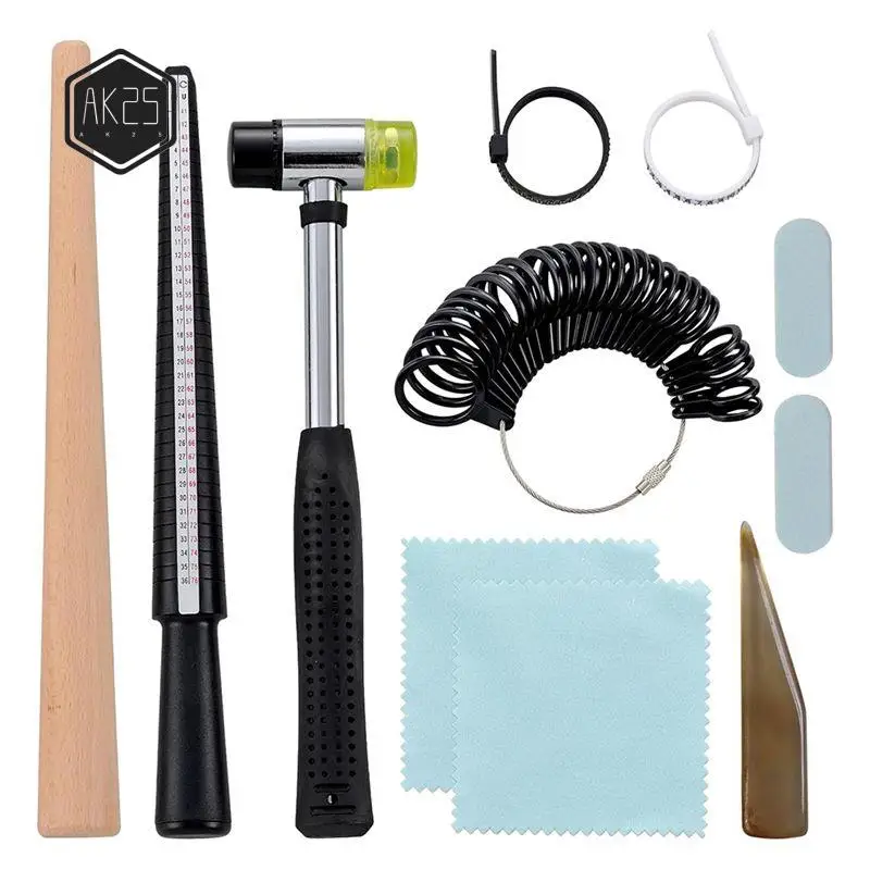 AK25-Adult Jewelry Making Kit Ring Shaping Tool Fixing Bend Ring Metal Sizing Measuring Repair Kit With Jewelry Mallet
AK25-Adult Jewelry Making Kit Ring Shaping Tool Fixing Bend Ring Metal Sizing Measuring Repair Kit With Jewelry Mallet