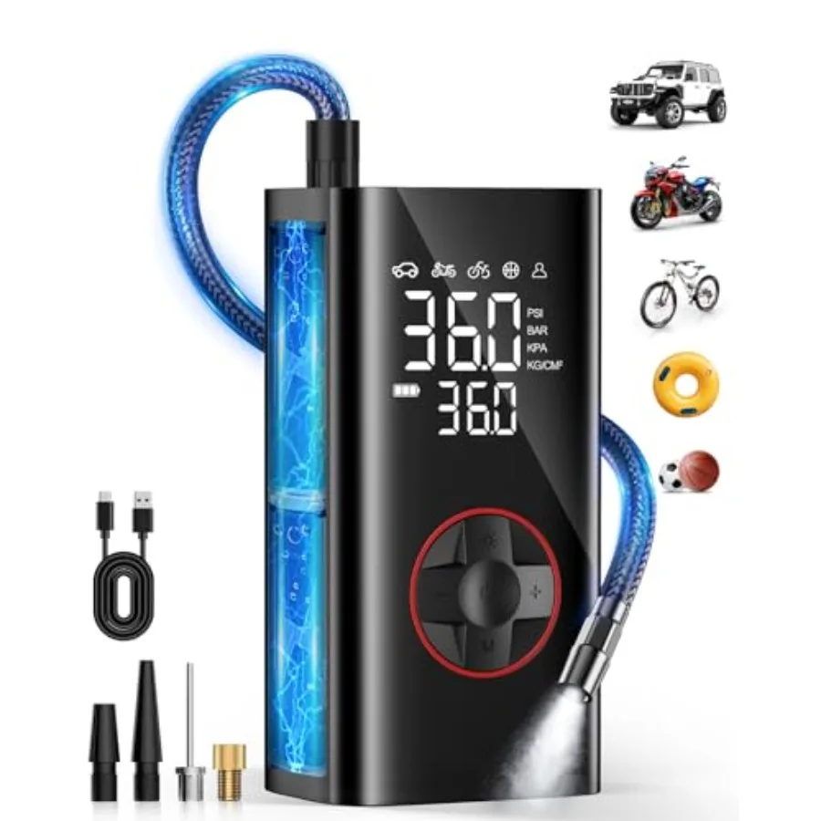 Tire Inflator Portable Air Compressor - 150PSI Cordless Air Pump for Car Tires Portable Tire Inflator for Cars with Pressure Ga
Tire Inflator Portable Air Compressor - 150PSI Cordless Air Pump for Car Tires Portable Tire Inflator for Cars with Pressure Ga