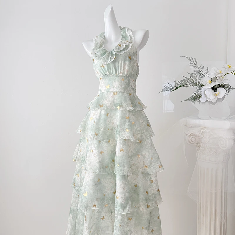 Women Halter Neck Maxi Dress Summer Floral Lace Formal Elegant Wedding Guest Cocktail Party Long Dress Golden Silk Thread Dress
Women Halter Neck Maxi Dress Summer Floral Lace Formal Elegant Wedding Guest Cocktail Party Long Dress Golden Silk Thread Dress
