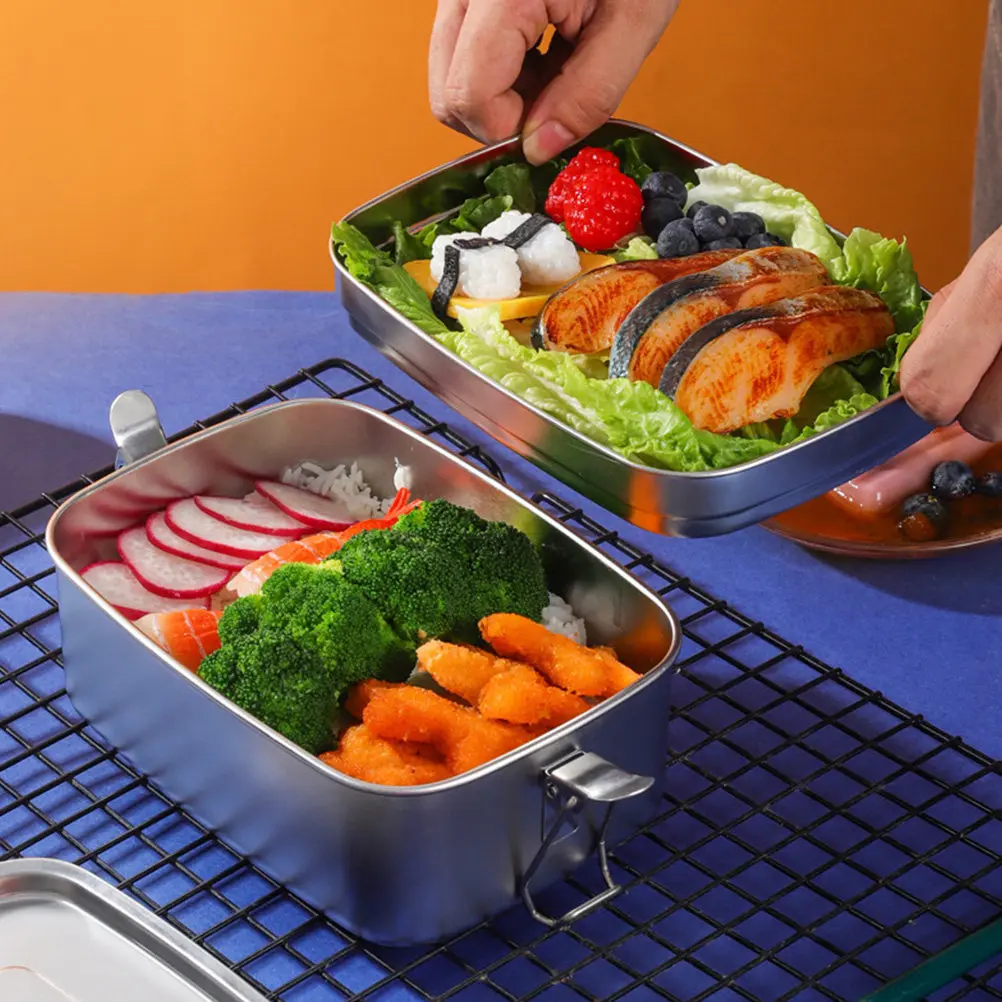 1Pcs Stainless Steel Lunch Box Japanese Style Bento Container Double Compartment Odor Separating Corrosion Resistant Easy Clean
1Pcs Stainless Steel Lunch Box Japanese Style Bento Container Double Compartment Odor Separating Corrosion Resistant Easy Clean