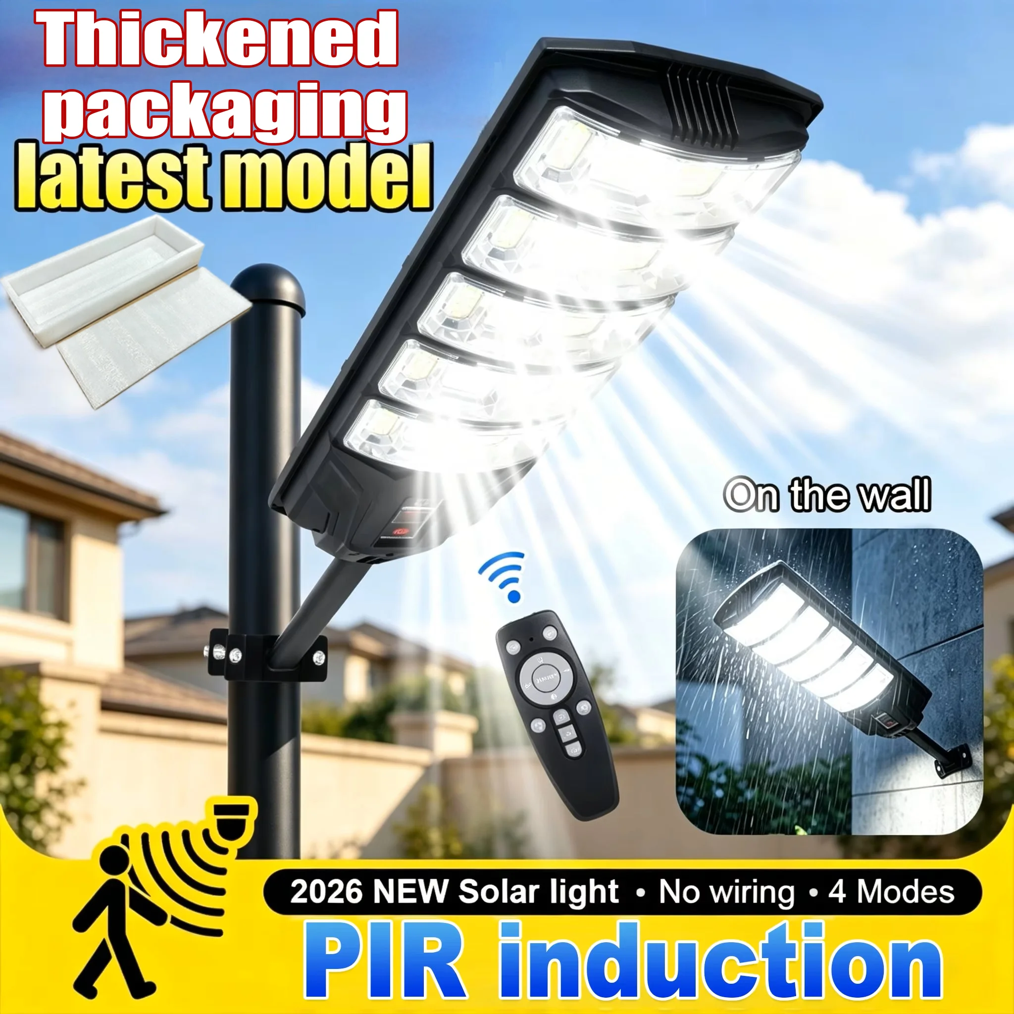 New upgrade High Solar Lights Outdoor Waterproof Street Lamp Floodlight With Motion Sensor Garden Courtyard Wall Street Lamp
New upgrade High Solar Lights Outdoor Waterproof Street Lamp Floodlight With Motion Sensor Garden Courtyard Wall Street Lamp