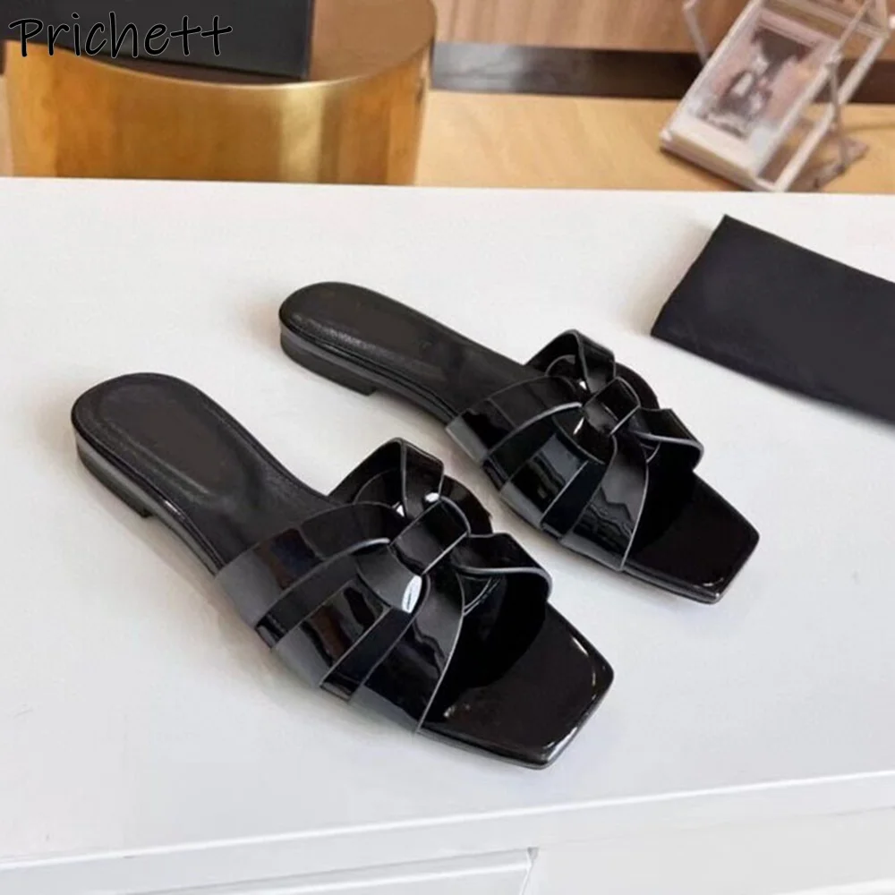 Black Weave Leather Flat Slippers 2025 Basic Trendy Outdoor Solid Square Toe Shoes Women's Summer Leisure Concise Hollow Shoes
Black Weave Leather Flat Slippers 2025 Basic Trendy Outdoor Solid Square Toe Shoes Women's Summer Leisure Concise Hollow Shoes