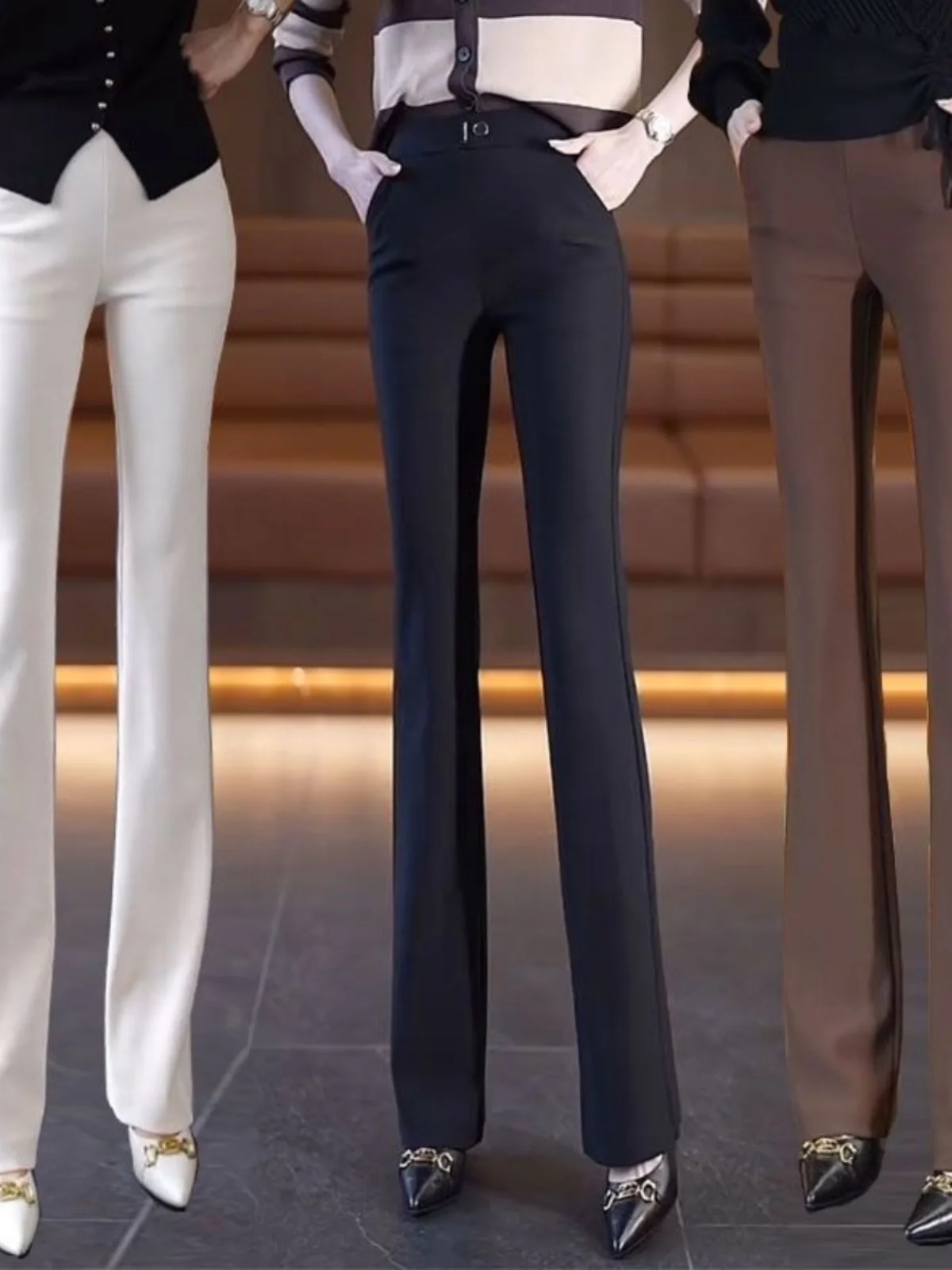 High Waist Wide Leg Pants Women's Casual Elastic Versatile Stylish Loose Fit Long Trousers Spring Autumn New Style
High Waist Wide Leg Pants Women's Casual Elastic Versatile Stylish Loose Fit Long Trousers Spring Autumn New Style