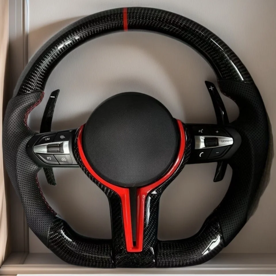 Custom Carbon Fiber Steering Wheel For BMW F10 F30 F11 F15 F16 3 Series 5 Series X5 X6 M3 M6 Model Leather Sports Style
Custom Carbon Fiber Steering Wheel For BMW F10 F30 F11 F15 F16 3 Series 5 Series X5 X6 M3 M6 Model Leather Sports Style
