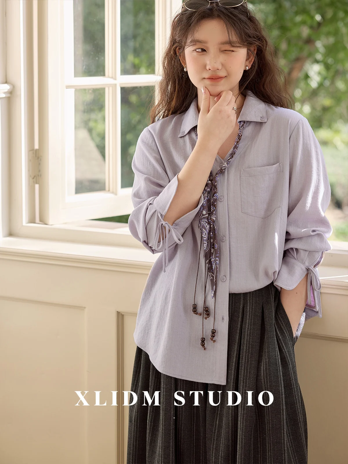 XLIDM Women's Oversized Shirt Spring New Style Detachable Tie V-Neck Casual Long Sleeve Loose Fit Linen Feel Fashion
XLIDM Women's Oversized Shirt Spring New Style Detachable Tie V-Neck Casual Long Sleeve Loose Fit Linen Feel Fashion