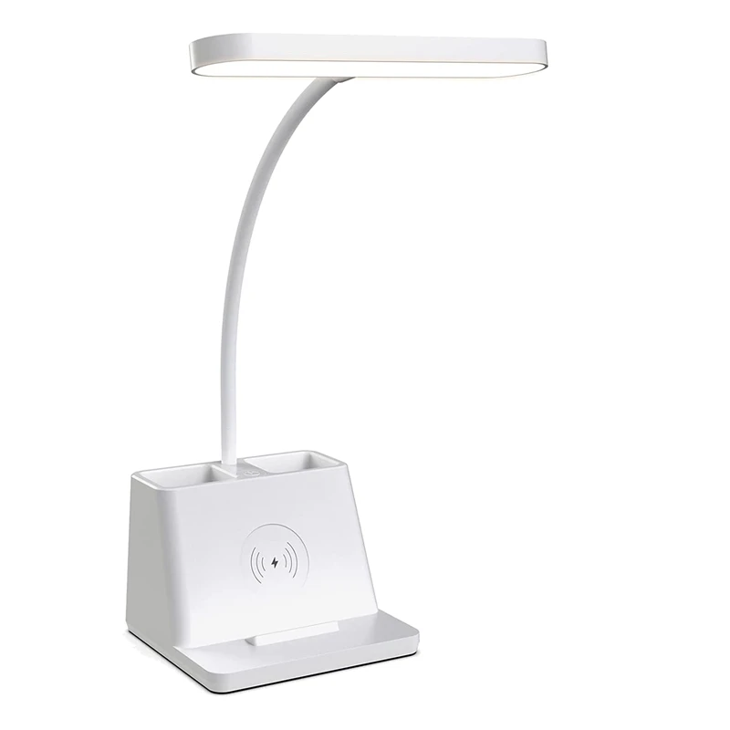 Desk Lamp With Wireless Charger, White Gooseneck Desktop Lamp, Study Lamps For Bedrooms -Desk Lights For Home Office
Desk Lamp With Wireless Charger, White Gooseneck Desktop Lamp, Study Lamps For Bedrooms -Desk Lights For Home Office