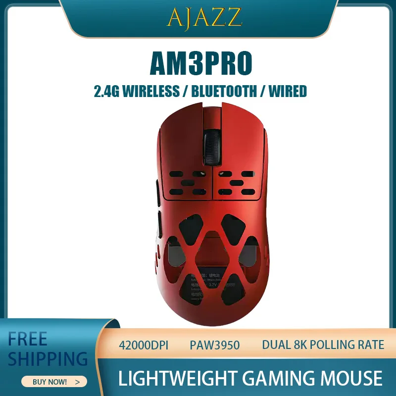 Игровая мышь Ajazz Am3pro для киберспорта, корпус из магниевого сплава Paw3950, трехрежимное соединение, легкий вес, скорость покатания 8 карат, низкая задержка
Игровая мышь Ajazz Am3pro для киберспорта, корпус из магниевого сплава Paw3950, трехрежимное соединение, легкий вес, скорость покатания 8 карат, низкая задержка
