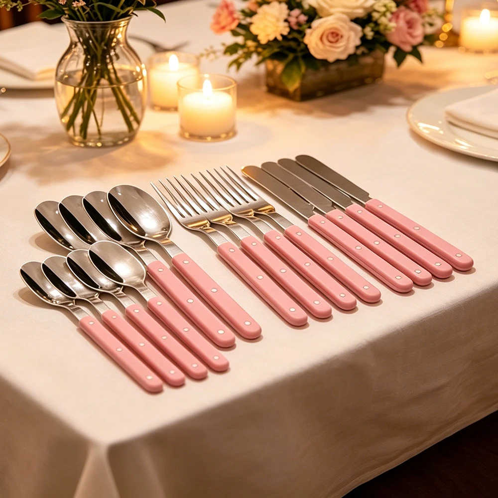 ABS Handle Rivets Decoration Cutlery Set Stainless Steels Dinner Set 16Pcs Fork Knife Spoon Western Dinnerware Kitchen Tableware
ABS Handle Rivets Decoration Cutlery Set Stainless Steels Dinner Set 16Pcs Fork Knife Spoon Western Dinnerware Kitchen Tableware