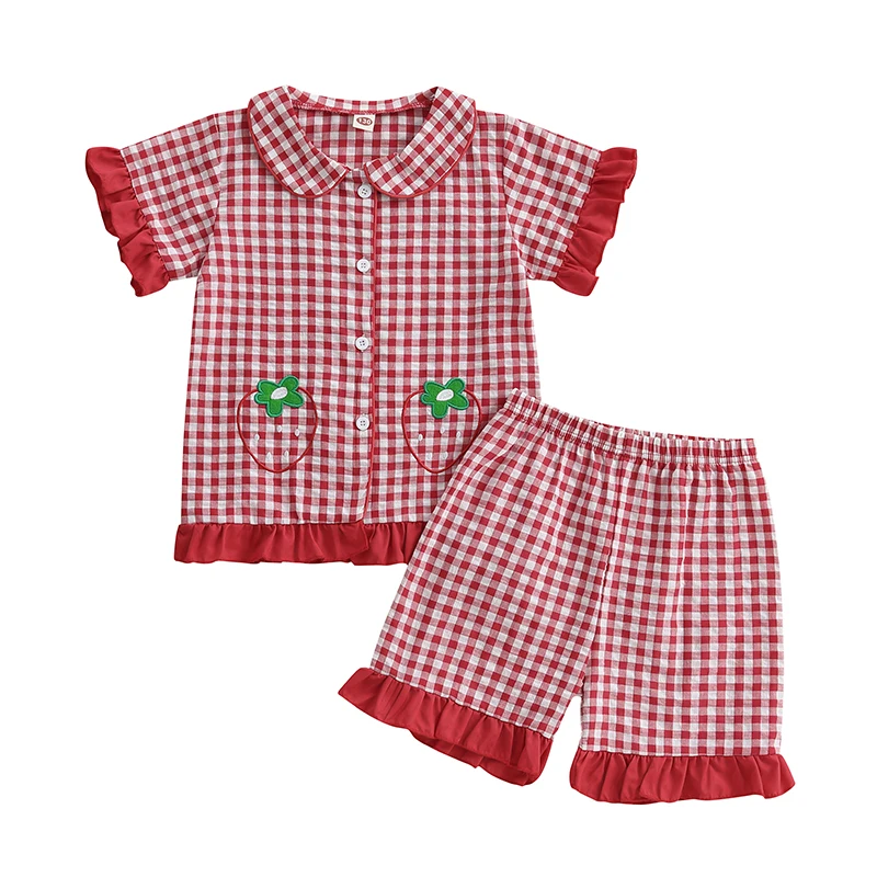 1-5Y Kids Toddler Girls Pyjamas Set Short Sleeve Button Down Tops and Shorts Summer Matching Pjs Pajamas Sets
1-5Y Kids Toddler Girls Pyjamas Set Short Sleeve Button Down Tops and Shorts Summer Matching Pjs Pajamas Sets