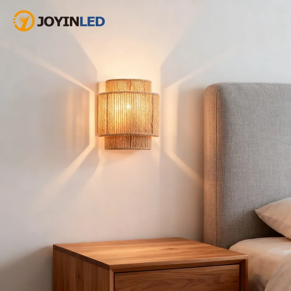 JOYINLED Wabi-sabi Retro Rattan Weaving Wall Lamp LED E27 Hemp Rope Wall Sconces Living Room Bedroom Bedside Homestay Corridor
JOYINLED Wabi-sabi Retro Rattan Weaving Wall Lamp LED E27 Hemp Rope Wall Sconces Living Room Bedroom Bedside Homestay Corridor