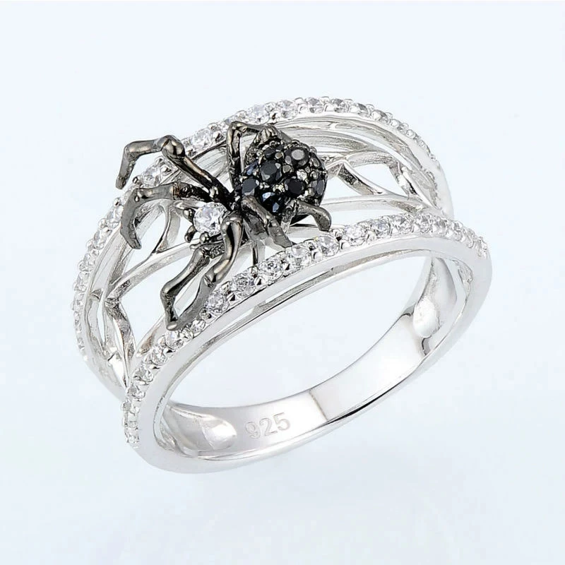 2025 New Spider Silver Color fashion jewelry Engagement Black Spinel Engagement Ring for Women Anillos Mujer
2025 New Spider Silver Color fashion jewelry Engagement Black Spinel Engagement Ring for Women Anillos Mujer