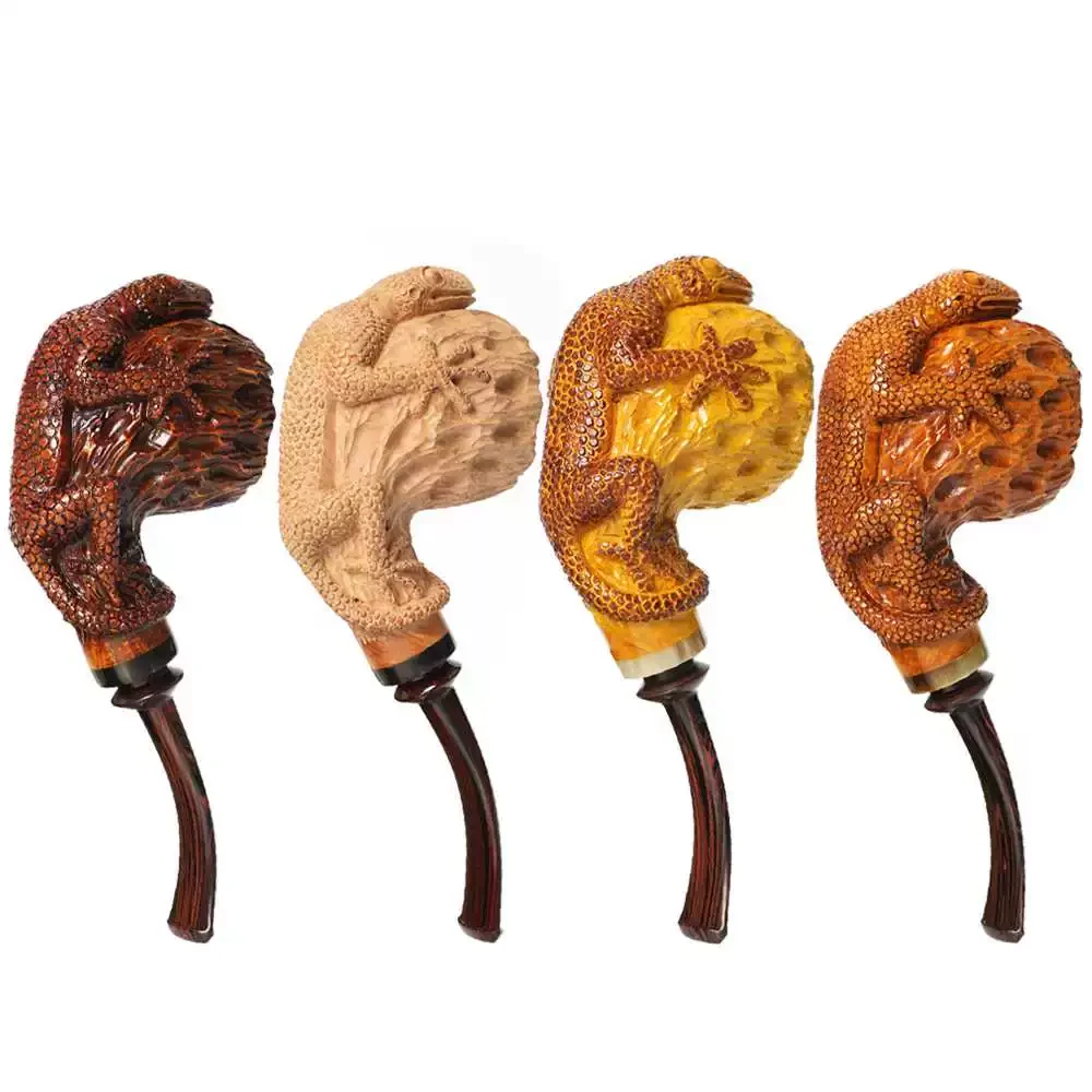 MUXIANG Hand-Carved Gecko Pipe With A Cumberland Stem
MUXIANG Hand-Carved Gecko Pipe With A Cumberland Stem