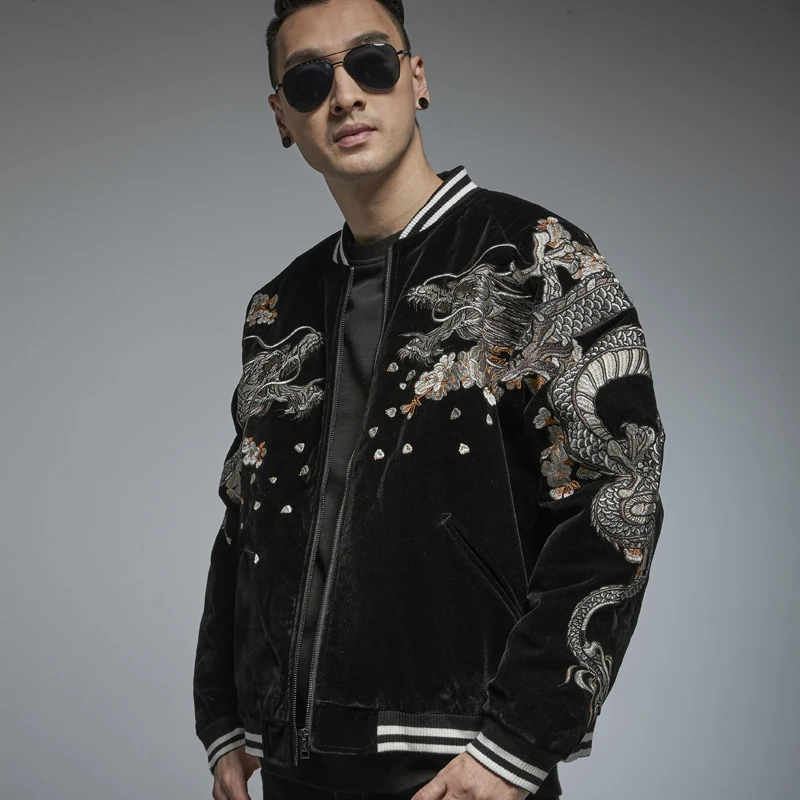 Japanese Style Yokosuka Dragon Embroidered Jacket Autumn Men's Jacket Men's and Women's Retro Chinese Style Baseball Uniform
Japanese Style Yokosuka Dragon Embroidered Jacket Autumn Men's Jacket Men's and Women's Retro Chinese Style Baseball Uniform