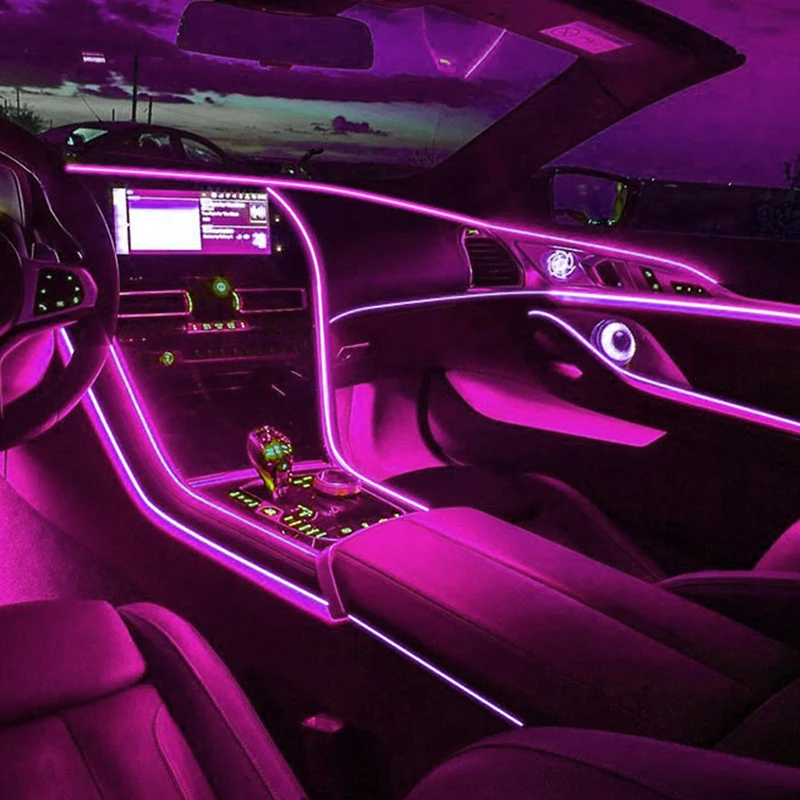 2M Car Interior Led Decorative Lamp EL Wiring Neon Strip For Auto DIY Flexible Ambient Light USB Party Atmosphere Diode
2M Car Interior Led Decorative Lamp EL Wiring Neon Strip For Auto DIY Flexible Ambient Light USB Party Atmosphere Diode