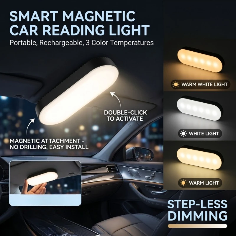 1Pc Car Rechargeable Reading Light Magnetic LED Ceiling Light Auto Interior Atmosphere Styling Night Light
1Pc Car Rechargeable Reading Light Magnetic LED Ceiling Light Auto Interior Atmosphere Styling Night Light