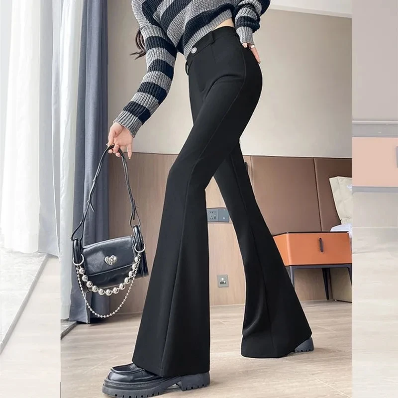 High Waist Black Suit Pants Women's Spring Summer 2026 New Style Draped Slimming Elastic Micro Flared Hoof Pants
High Waist Black Suit Pants Women's Spring Summer 2026 New Style Draped Slimming Elastic Micro Flared Hoof Pants