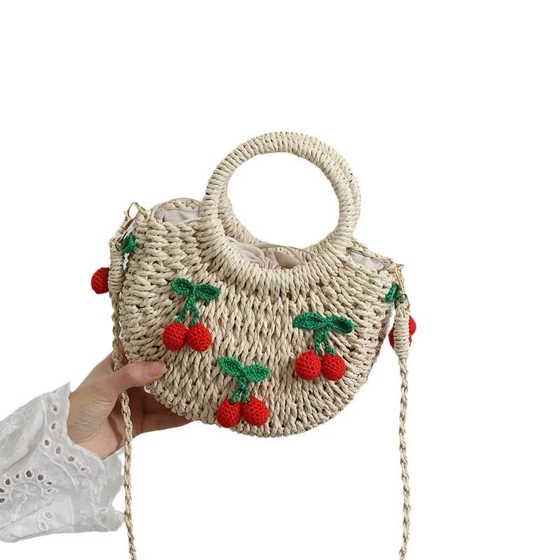 2025 New Cute Cherry Small Fresh Straw Bag Tote Woven Weaving Shoulder Bag Strawberry Pattern Vacation Beach Satchel Bag
2025 New Cute Cherry Small Fresh Straw Bag Tote Woven Weaving Shoulder Bag Strawberry Pattern Vacation Beach Satchel Bag