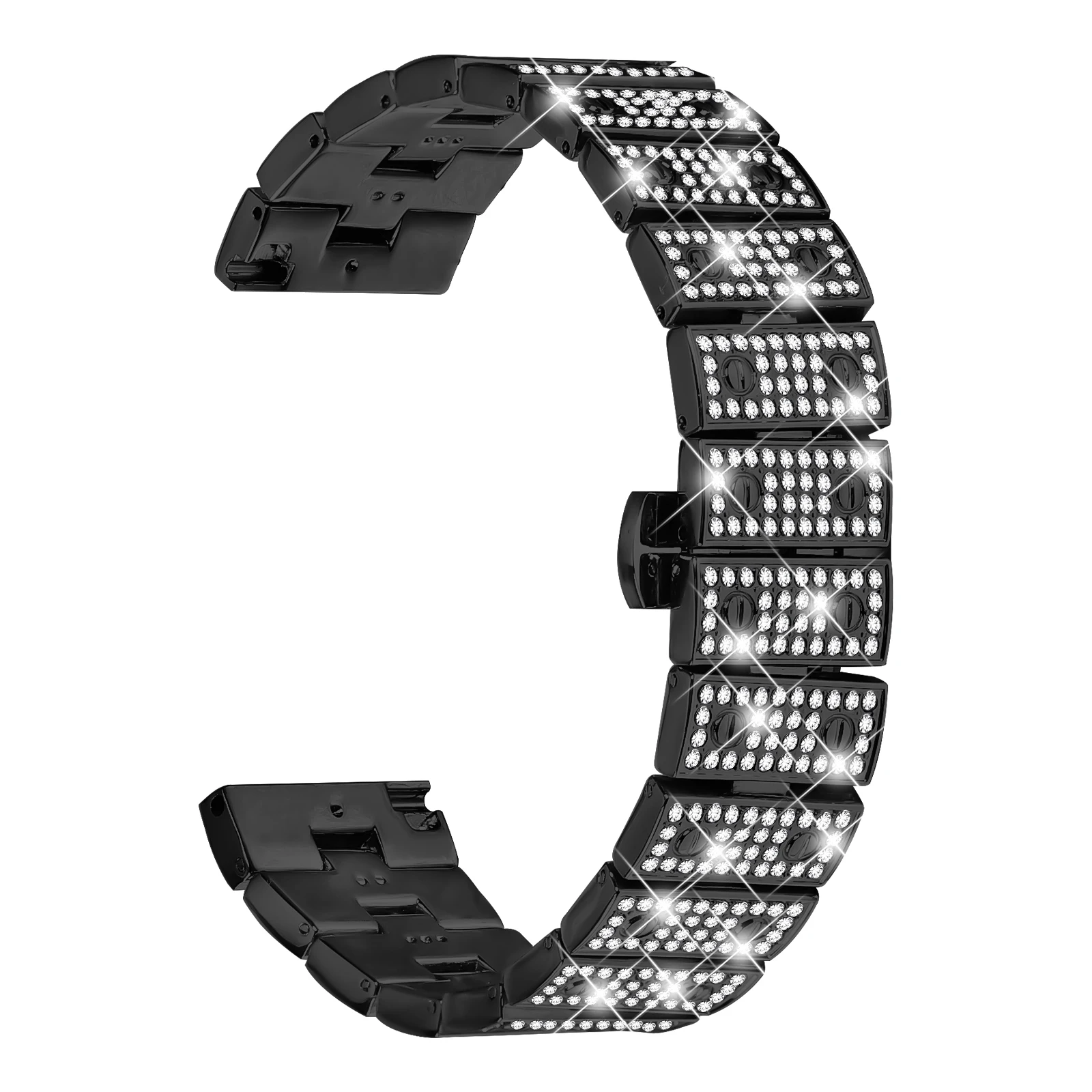 For Huawei Watch Ultimate Watch Band Alloy Metal Rhinestones Decor Strap with Butterfly Clasp - Black
For Huawei Watch Ultimate Watch Band Alloy Metal Rhinestones Decor Strap with Butterfly Clasp - Black