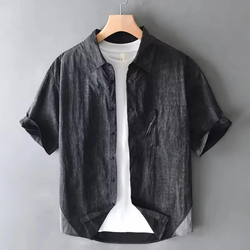 2026 Spring Summer New Vintage Loose Cotton Short Sleeve Shirts for Men Clothing Zipper Breathable Soft Male Shirts
2026 Spring Summer New Vintage Loose Cotton Short Sleeve Shirts for Men Clothing Zipper Breathable Soft Male Shirts