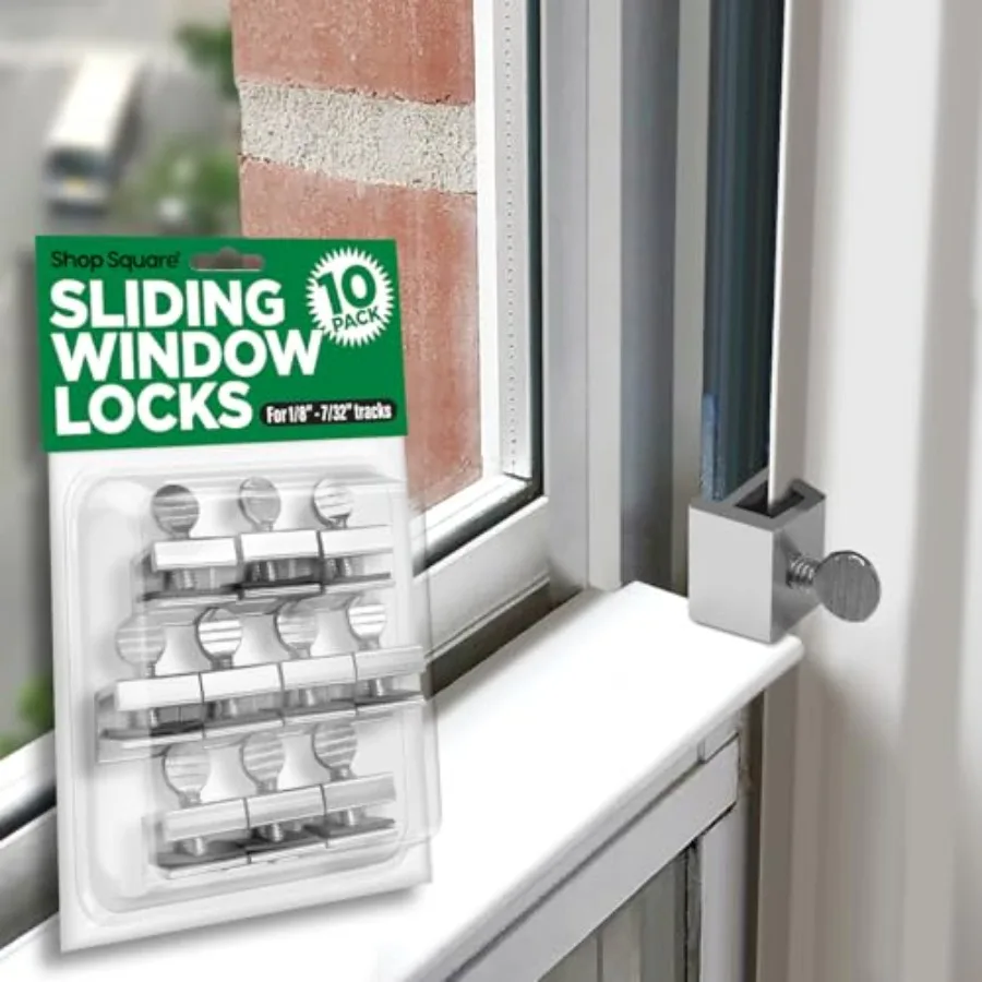 Window Locks, 10 Pack for Vertical and Horizontal Windows, Adjustable Aluminum Stoppers, Window Security, No-Drill Install, Req
Window Locks, 10 Pack for Vertical and Horizontal Windows, Adjustable Aluminum Stoppers, Window Security, No-Drill Install, Req