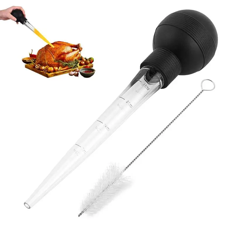 Turkey Oil Dropper BBQ Food Flavour Baster Syringe Tube Pump Pipe Kitchen Tools with Cleaning Brush for Chicken Turkey Poultry
Turkey Oil Dropper BBQ Food Flavour Baster Syringe Tube Pump Pipe Kitchen Tools with Cleaning Brush for Chicken Turkey Poultry