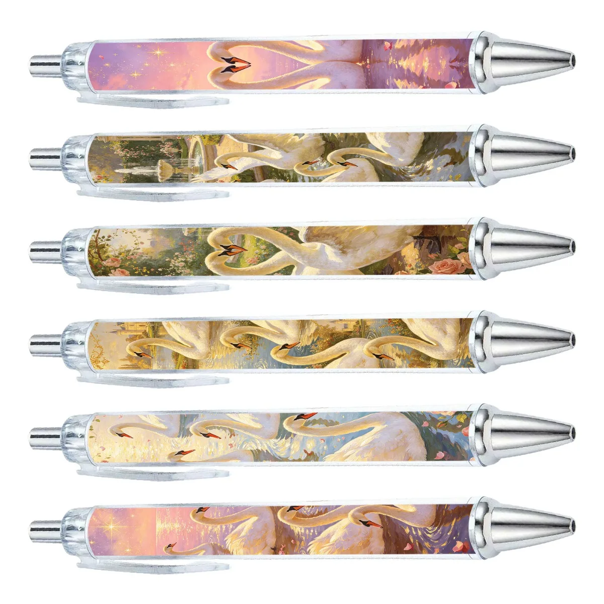 6pcs/9pcs Romantic Swan Theme Writing Pens, Ballpoint Pens, Rolling Paper Pens, Fun Stationery, Student Writing Pens with Realis
6pcs/9pcs Romantic Swan Theme Writing Pens, Ballpoint Pens, Rolling Paper Pens, Fun Stationery, Student Writing Pens with Realis