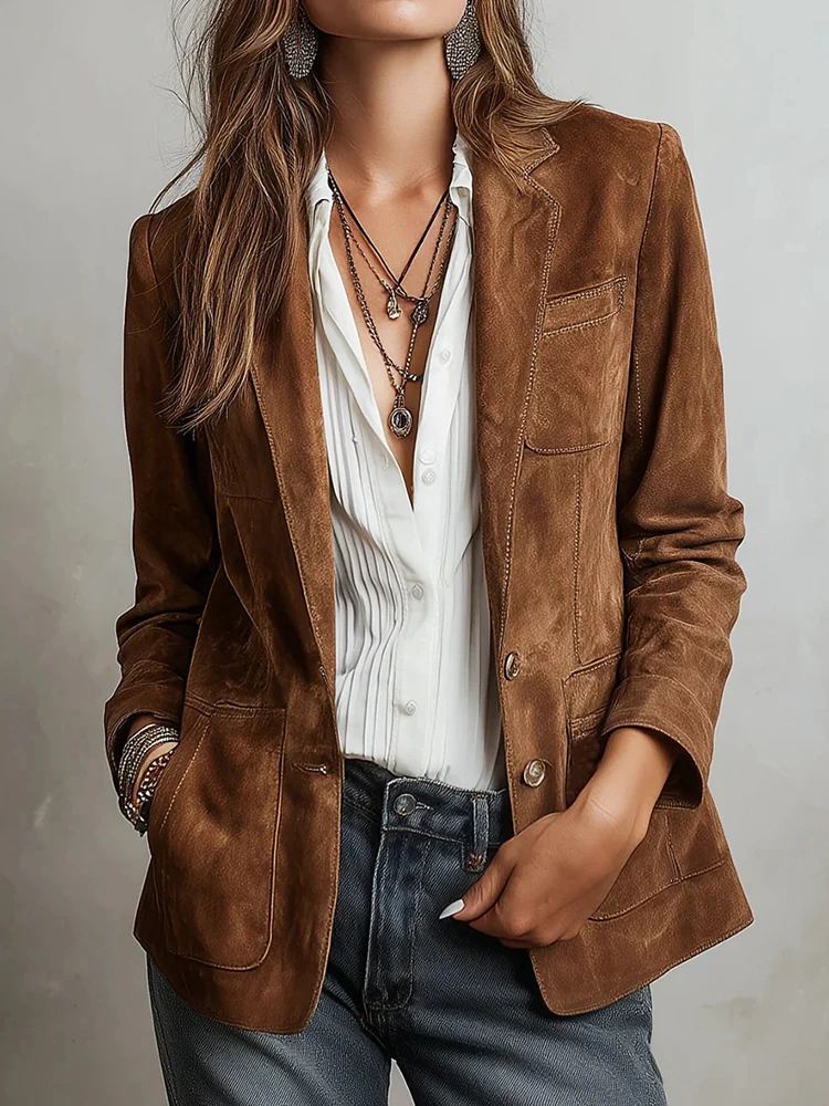 Spring Autumn Elegant Fashion Style Jackets, Women Long Sleeve Retro Chic Coats, Turn-Down Collar Simple Ladies Solid Outerwear
Spring Autumn Elegant Fashion Style Jackets, Women Long Sleeve Retro Chic Coats, Turn-Down Collar Simple Ladies Solid Outerwear