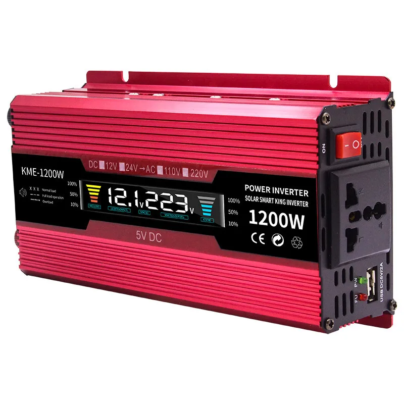 Automotive voltage display LCD improved sine wave DC12V 24V to 220V 1200W automotive inverter
Automotive voltage display LCD improved sine wave DC12V 24V to 220V 1200W automotive inverter