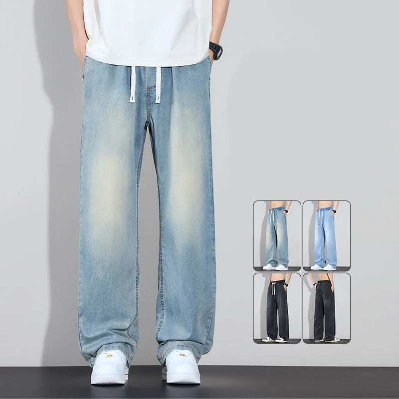 Summe New Men's Drawstring Jeans Loose Straight Leg Floor-Length Elastic Waist Trendy Casual Wide Leg Long Comfortable Trousers
Summe New Men's Drawstring Jeans Loose Straight Leg Floor-Length Elastic Waist Trendy Casual Wide Leg Long Comfortable Trousers
