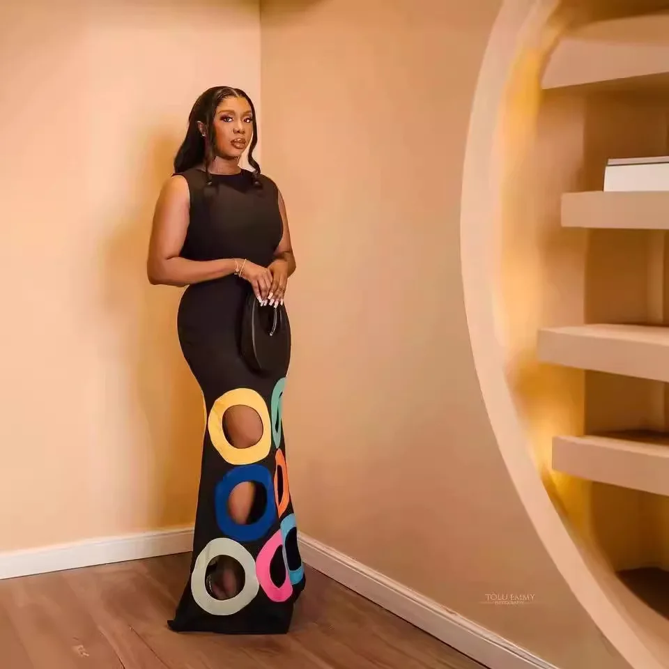 DSMTRC 2024 Summer Black Colorful Hollow Out Maxi Dress O Neck Sleeveless Patchwork High Waist A Line Party Dresses For Women
DSMTRC 2024 Summer Black Colorful Hollow Out Maxi Dress O Neck Sleeveless Patchwork High Waist A Line Party Dresses For Women