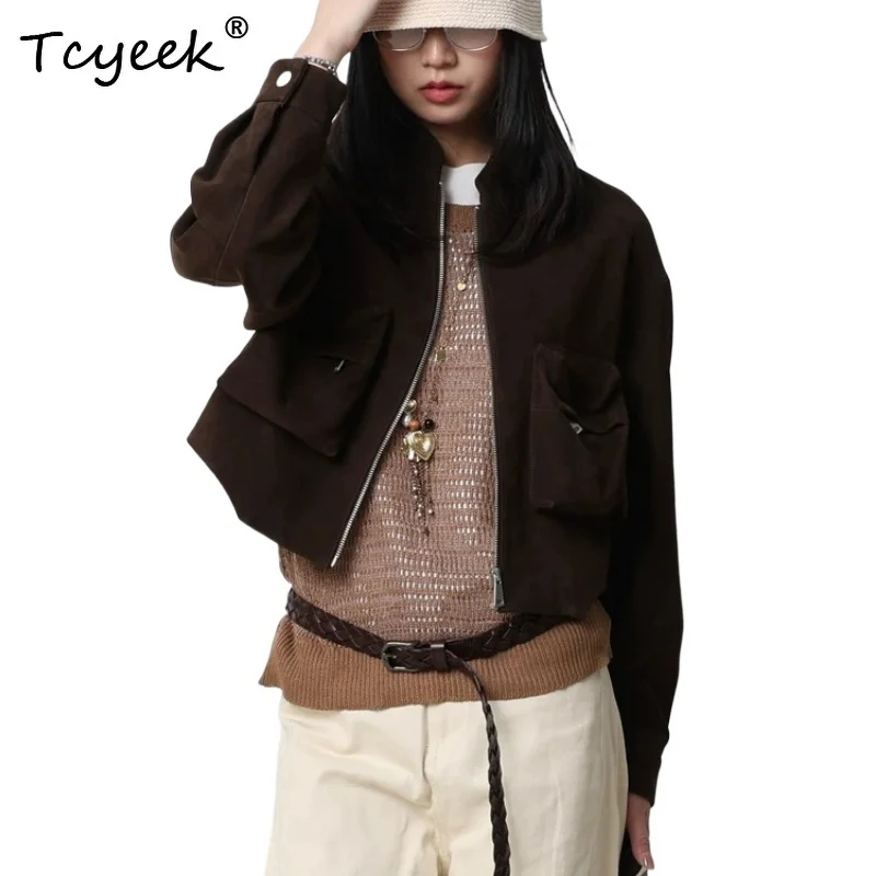 Tcyeek Genuine Leather Jacket Women Clothes Real Vintage Sheepskin Ladies Coat Stand Collar Fashion Leather Coats Куртка Кожаная
Tcyeek Genuine Leather Jacket Women Clothes Real Vintage Sheepskin Ladies Coat Stand Collar Fashion Leather Coats Куртка Кожаная