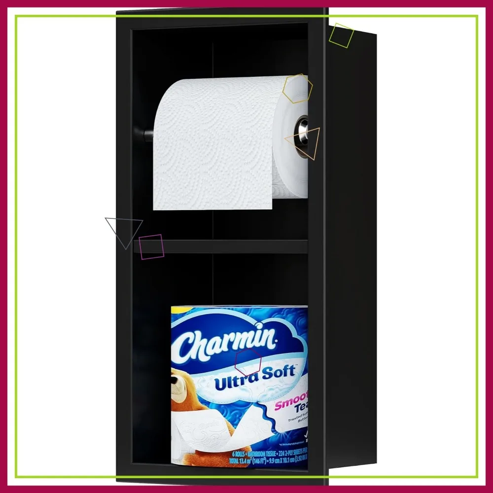 Recessed Toilet Paper Holder, 304 Stainless Steel Bathroom Tissue Roll Holder with Storage, Matte Black
Recessed Toilet Paper Holder, 304 Stainless Steel Bathroom Tissue Roll Holder with Storage, Matte Black