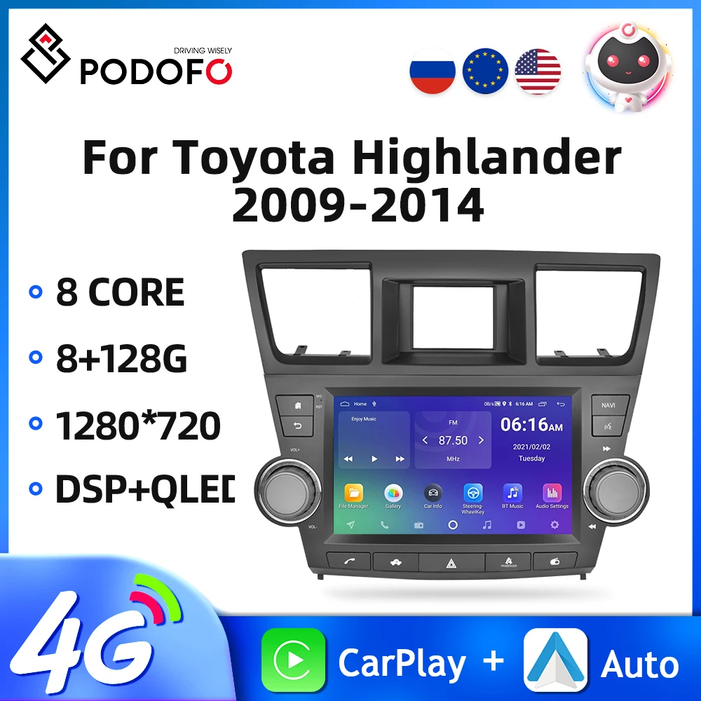 Podofo 2din Car Radio Android10 Multimedia Video Player For Toyota Highlander 2009-2014 Audio Stereo Navigation GPS 4G WIFI DSP
Podofo 2din Car Radio Android10 Multimedia Video Player For Toyota Highlander 2009-2014 Audio Stereo Navigation GPS 4G WIFI DSP