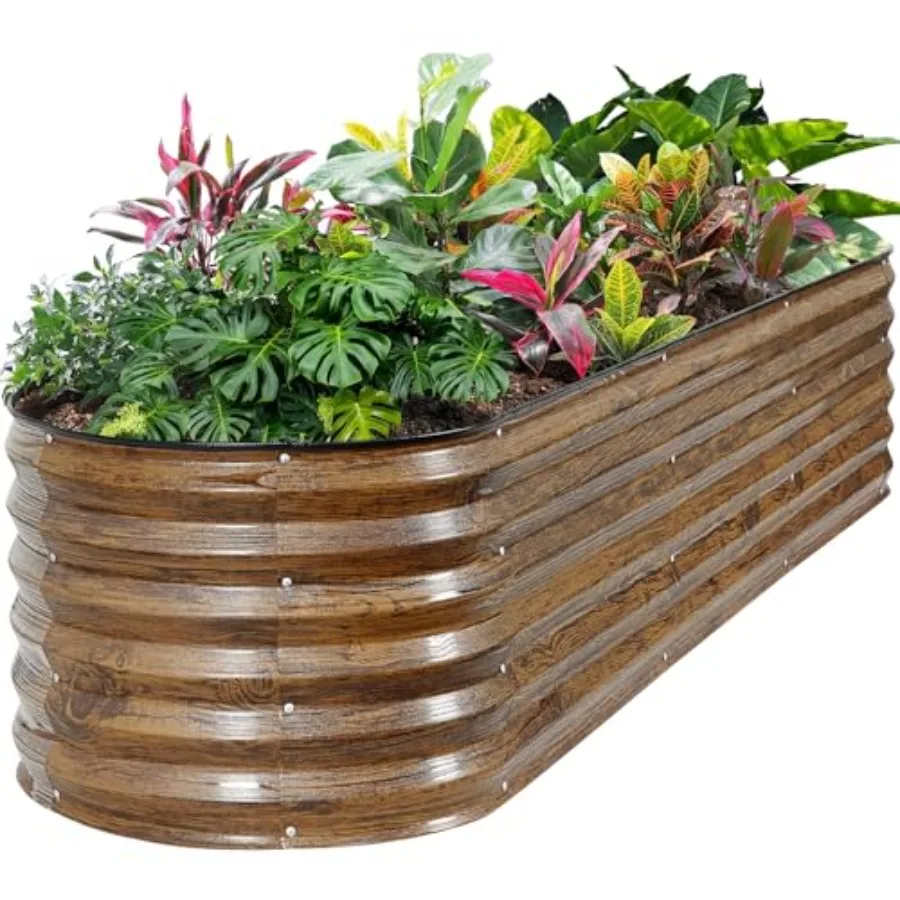 Galvanized Raised Garden Bed Outdoor- 8x2x1.4ft Oval Steel Raised Beds for Gardening, Metal Planter Box with Protective Strip a
Galvanized Raised Garden Bed Outdoor- 8x2x1.4ft Oval Steel Raised Beds for Gardening, Metal Planter Box with Protective Strip a
