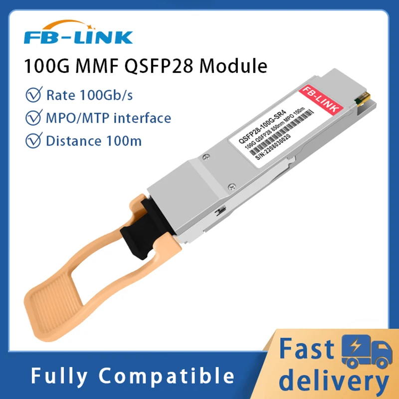 100G SR4 MPO/MTP 100m 850nm QSFP28 MMF GBIC Transceiver Fiber optic Module for Cisco Mellanox huawei Ethernet switch
100G SR4 MPO/MTP 100m 850nm QSFP28 MMF GBIC Transceiver Fiber optic Module for Cisco Mellanox huawei Ethernet switch
