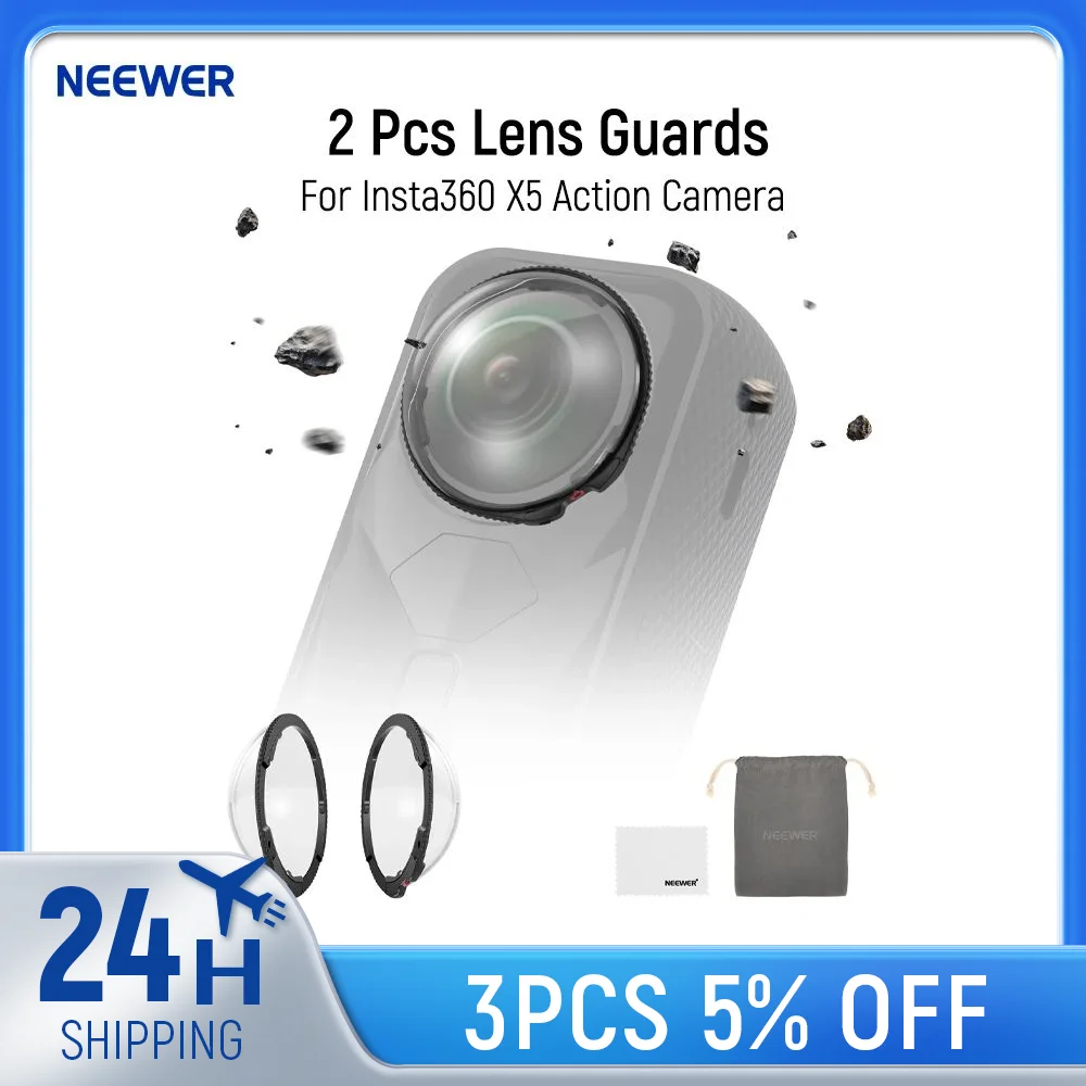NEEWER 2 шт. защитные ограждения для объектива, совместимые с экшн-камерой Insta360 X5, съемные защитные очки из закаленного стекла HD с твердостью 9H
NEEWER 2 шт. защитные ограждения для объектива, совместимые с экшн-камерой Insta360 X5, съемные защитные очки из закаленного стекла HD с твердостью 9H