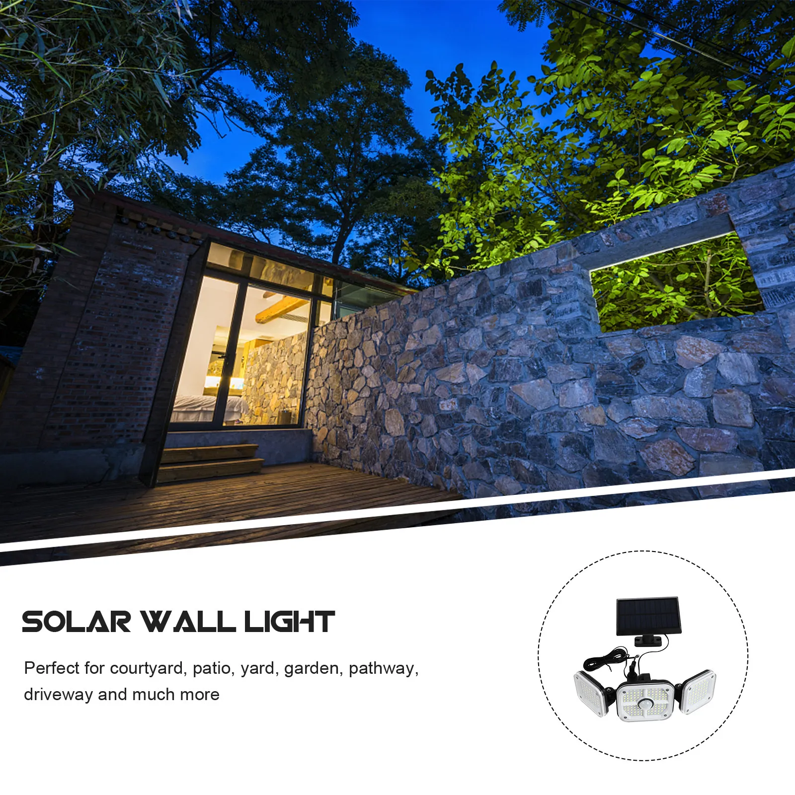 Комплект солнечных настенных светильников: креативный водонепроницаемый светодиодный прожектор для двора, сада, дорожек и уличного освещения, с датчиком движения
Комплект солнечных настенных светильников: креативный водонепроницаемый светодиодный прожектор для двора, сада, дорожек и уличного освещения, с датчиком движения