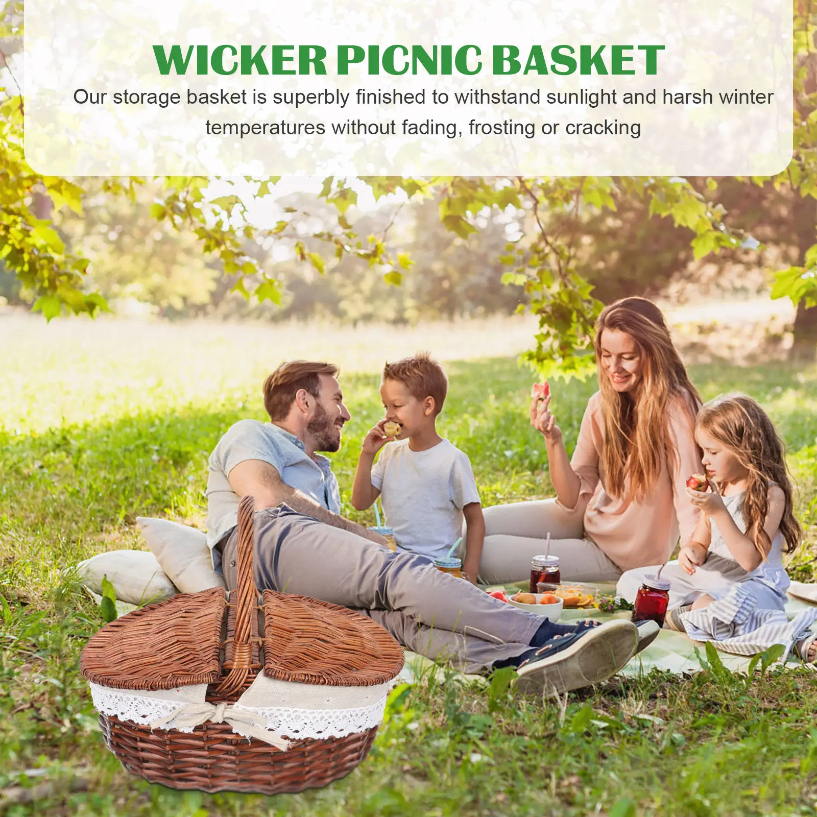 Multi-Purpose Wicker Storage Basket Exquisite Workmanship Portable Picnic Basket for Romantic Outings Road Trips Bonfire Parties
Multi-Purpose Wicker Storage Basket Exquisite Workmanship Portable Picnic Basket for Romantic Outings Road Trips Bonfire Parties