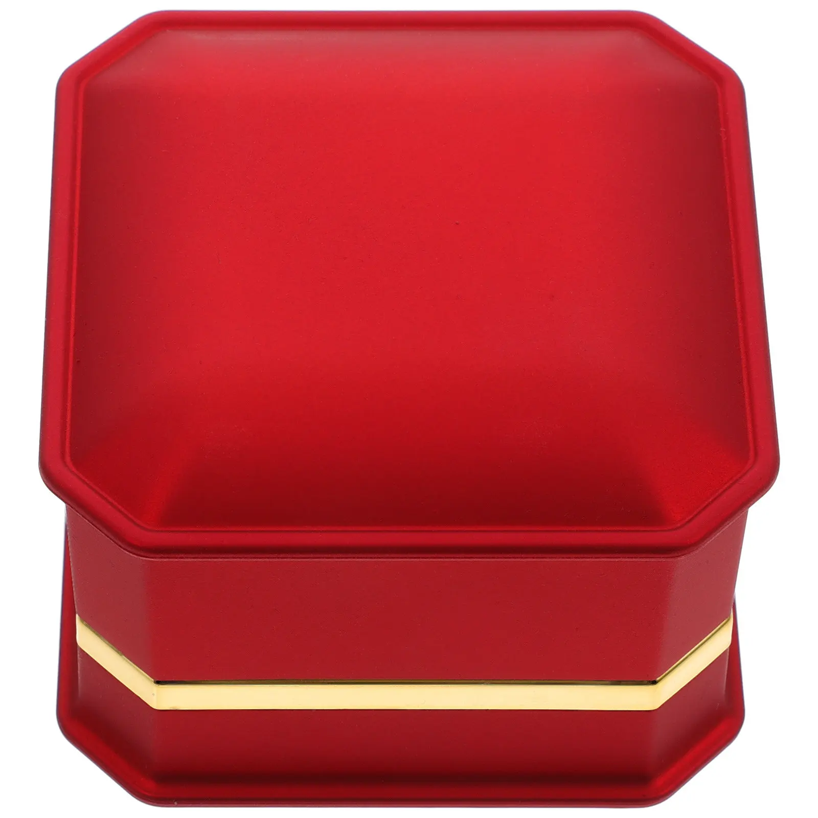 Cloth Jewelry Storage Box Square Shape Blue LED Light Automatic Romantic Jewelry Case Perfect for Proposal Packing Gift